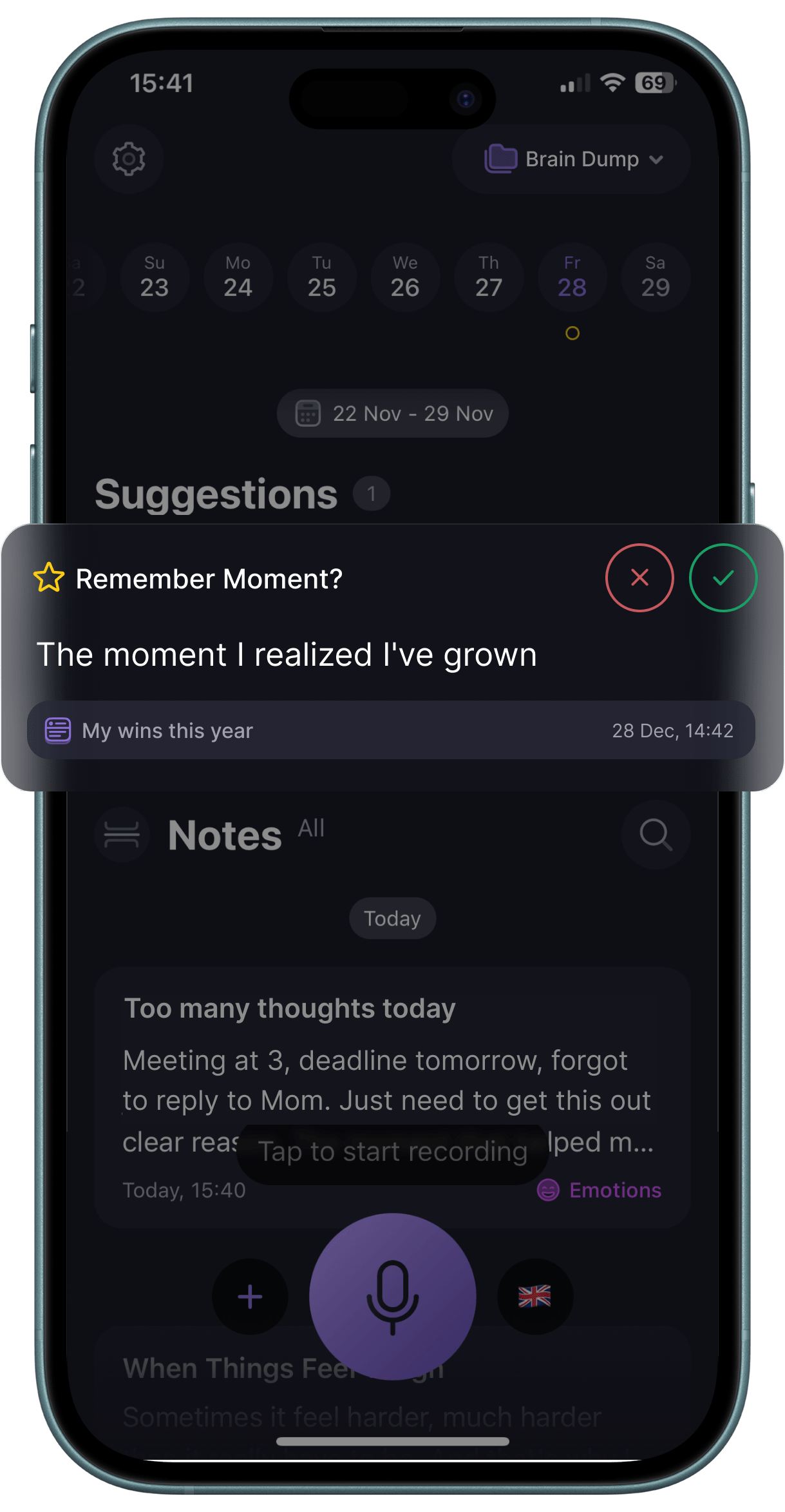 Remember Moment feature